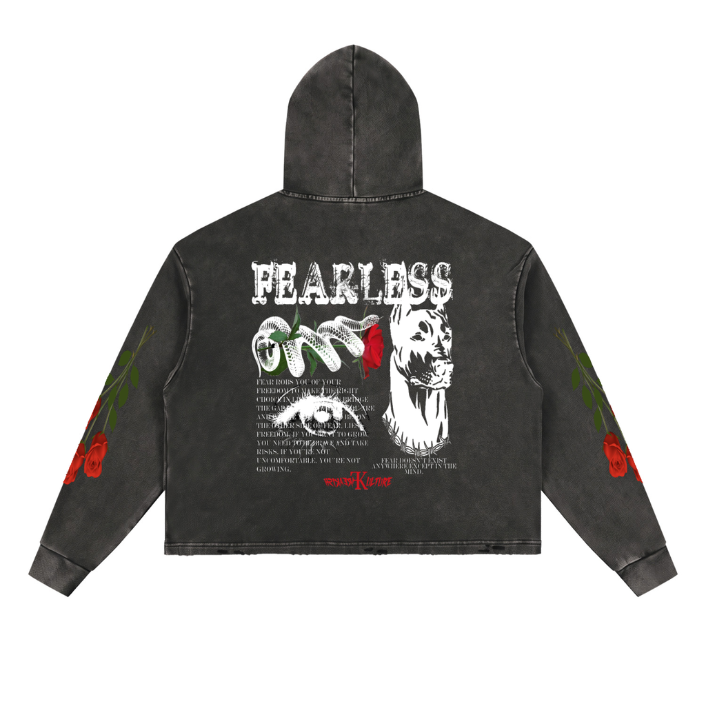 Vintage Washed Frayed-Hem Hoodie
