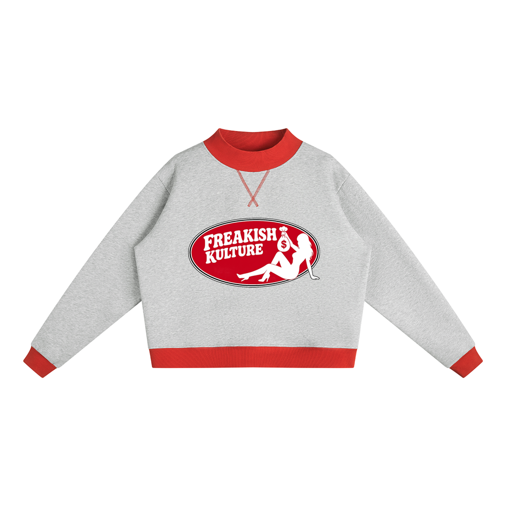 Women’s Mock Neck Crewneck Sweatshirt