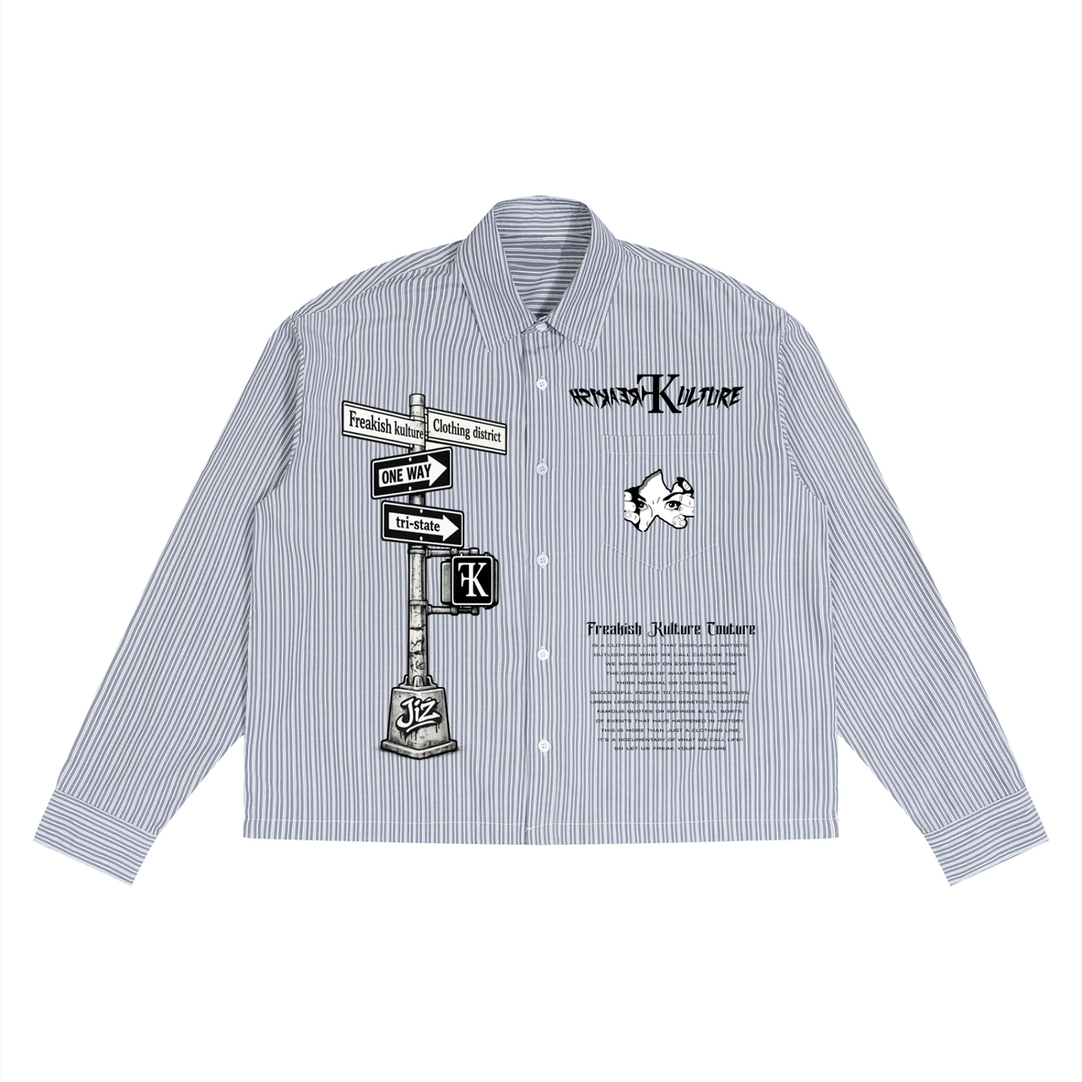 Unisex Boxy Striped Shirt