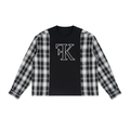 Unisex Plaid Panel Long Sleeve T-Shirt