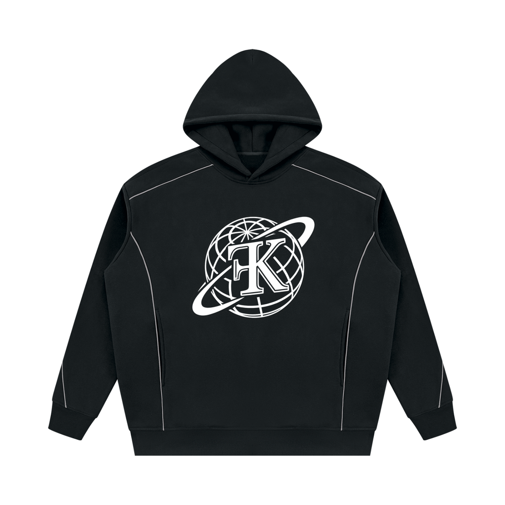 Unisex Oversized Piping Fleece Hoodie
