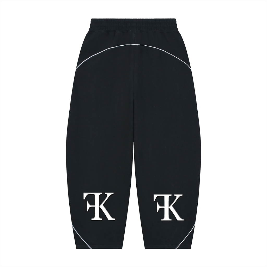 Unisex Piping Fleece Barrel Leg Sweatpants