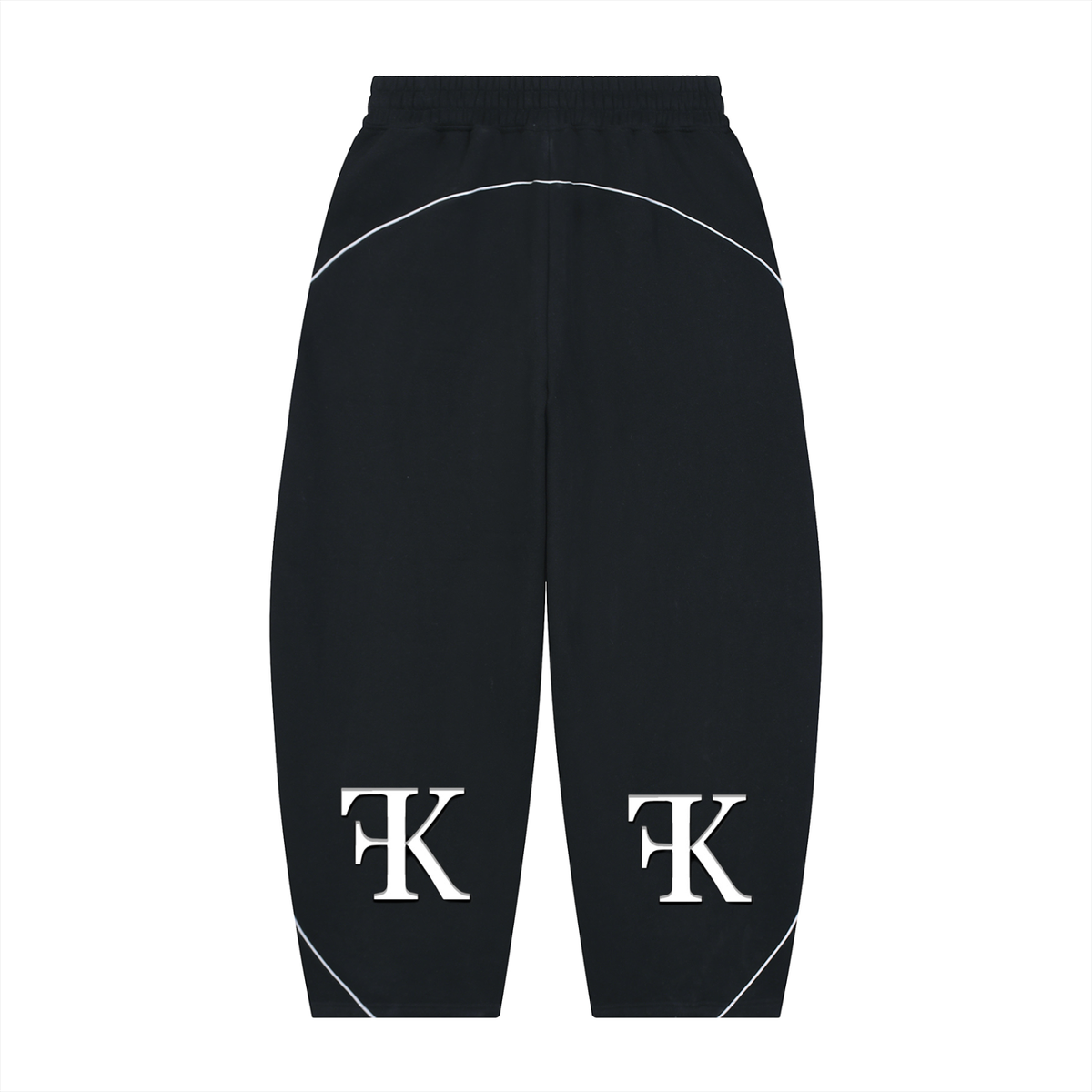 Unisex Piping Fleece Barrel Leg Sweatpants