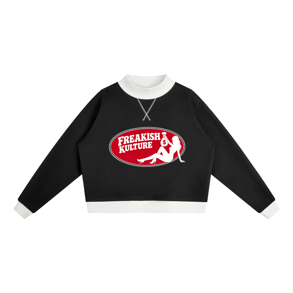 Women’s Mock Neck Crewneck Sweatshirt